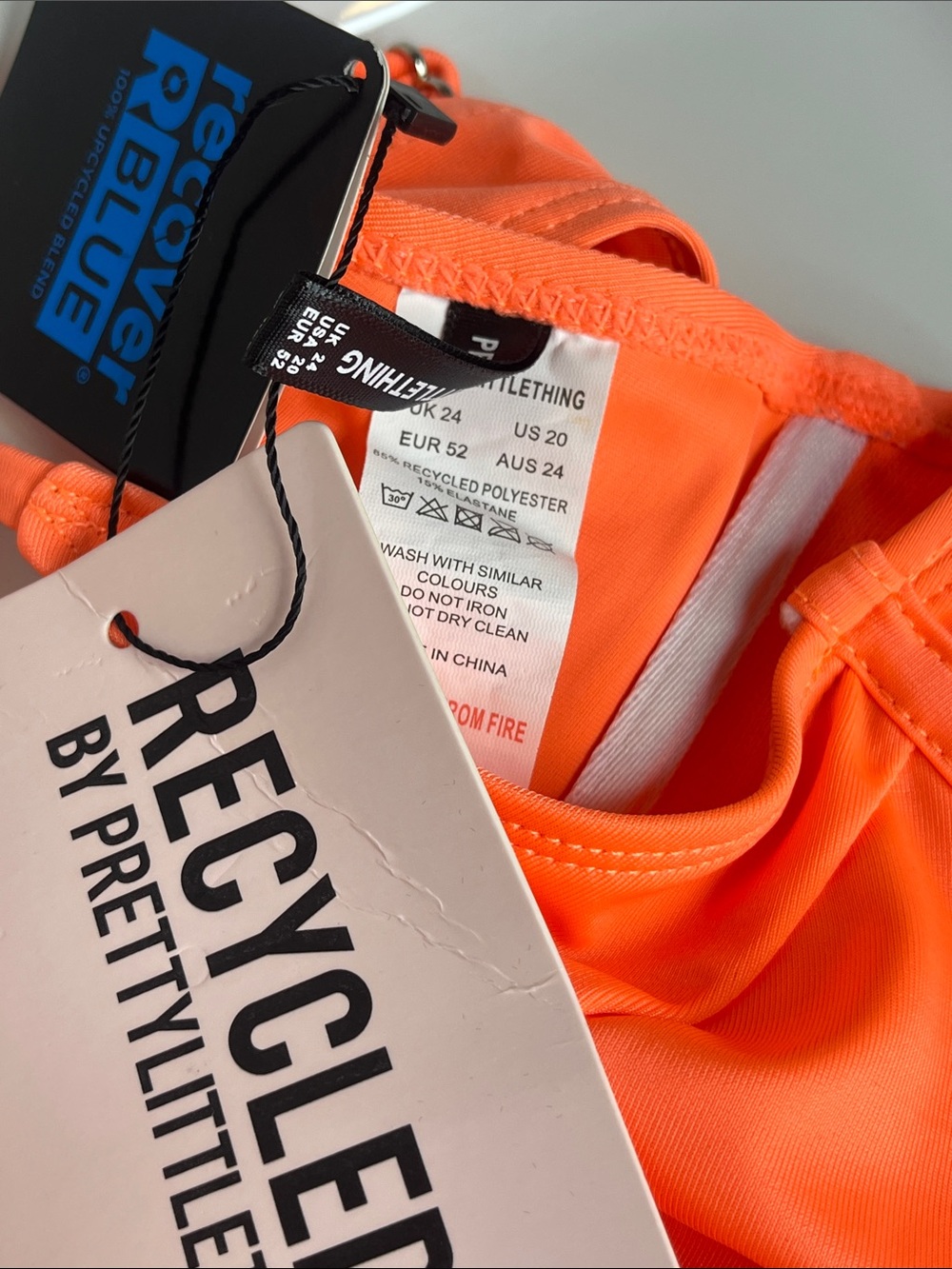 PrettyLittleThing Neon Orange Bikini Set - Picture 5 of 7